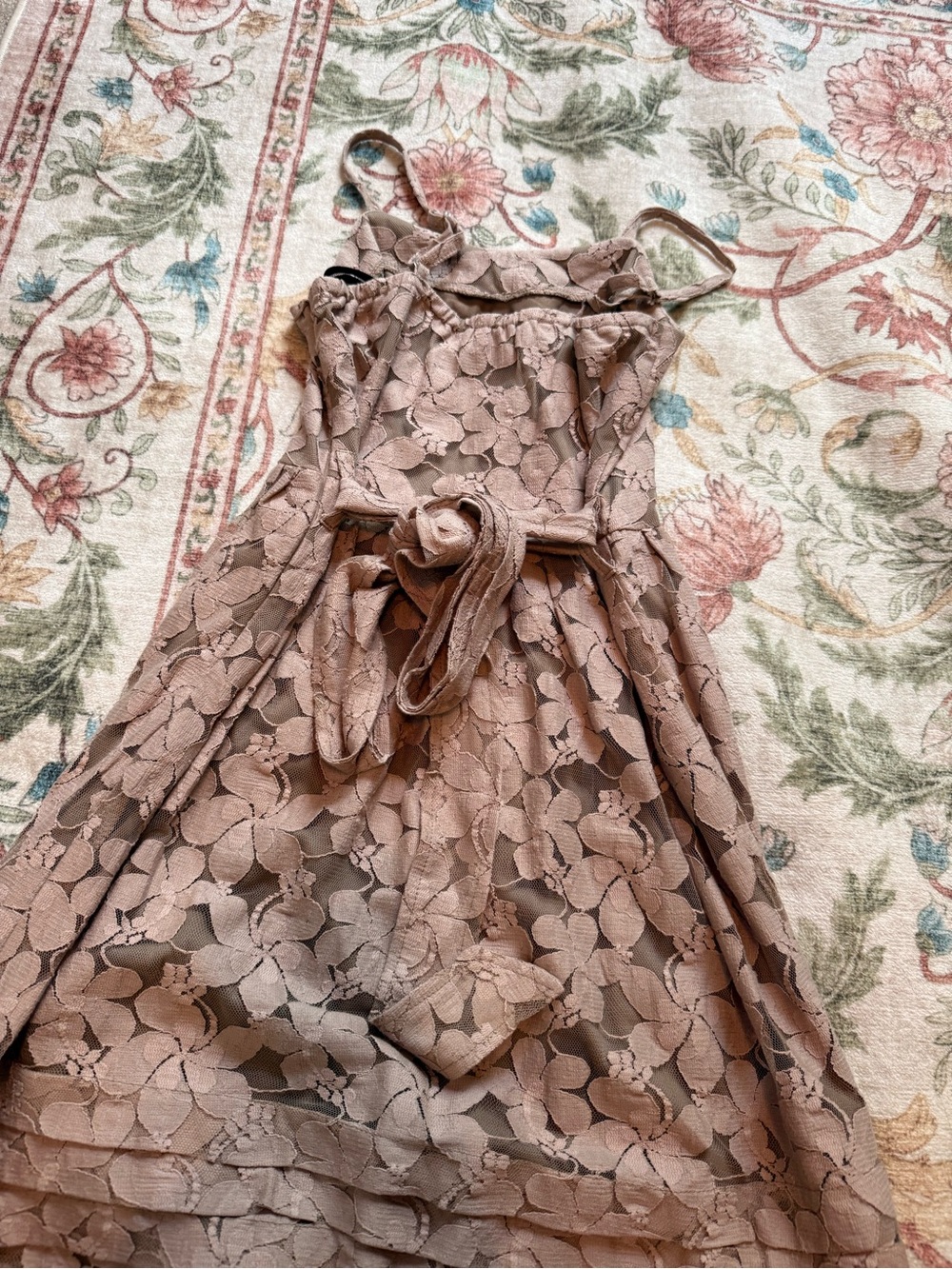 Young Essence Floral Lace Mini Dress in Dusty Rose - Picture 3 of 6